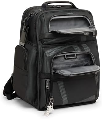 TUMI   Alpha Brief Pack   Mens Laptop Backpack with Padded Adjustable Straps   Fit up to 15 Screen   17 0 X 12 0 X 8 0   Black Leather