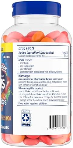 TUMS Chewy Bites Chewable Antacid Tablets for Ultra Strength Heartburn Relief  Great for a Summer BBQ  Mixed Fruit   200 Count