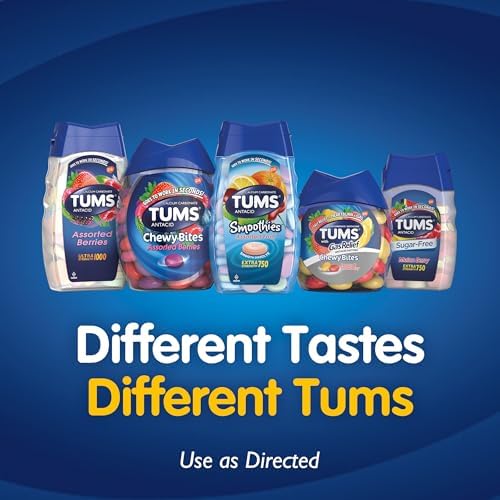 TUMS Chewy Bites Chewable Antacid Tablets for Ultra Strength Heartburn Relief  Great for a Summer BBQ  Mixed Fruit   200 Count