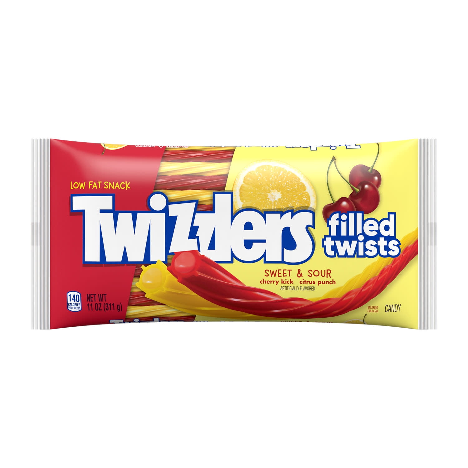 TWIZZLERS Filled Twists Sweet & Sour Flavored Licorice Style  Chewy Candy Bag  11 oz