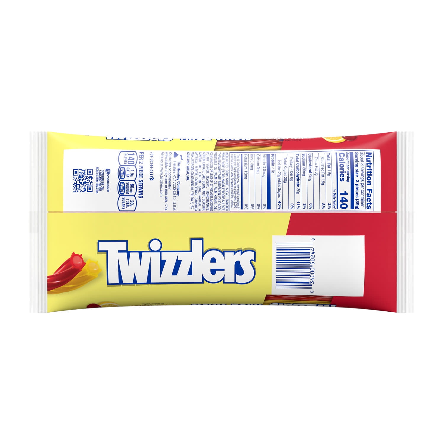 TWIZZLERS Filled Twists Sweet & Sour Flavored Licorice Style  Chewy Candy Bag  11 oz
