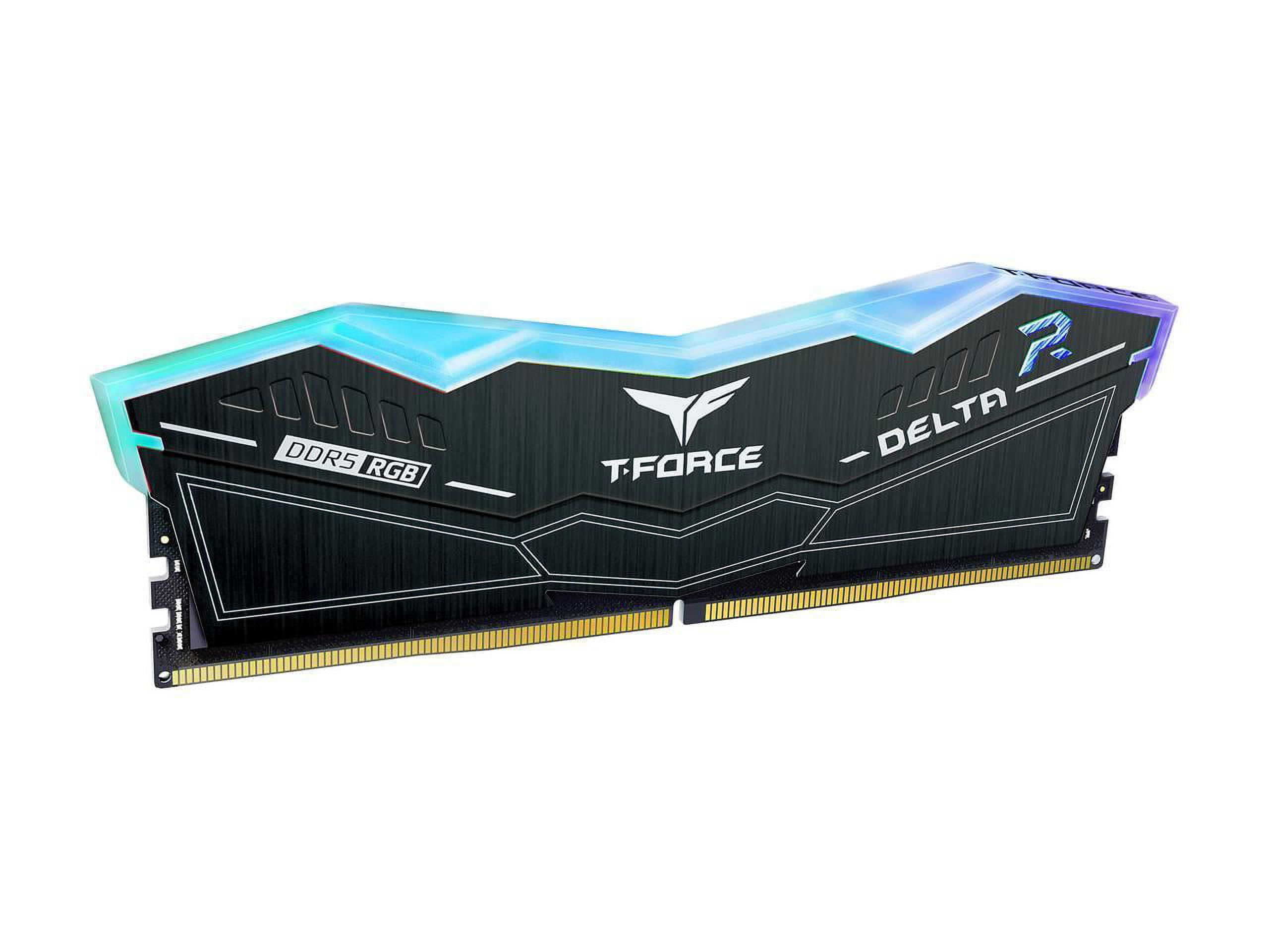 T Force DELTA RGB   DDR5   kit   16 GB  2 x 8 GB   DIMM 288 pin   6000 MHz / PC5 48000   CL38   1 25 V   unbuffered   on die ECC   black