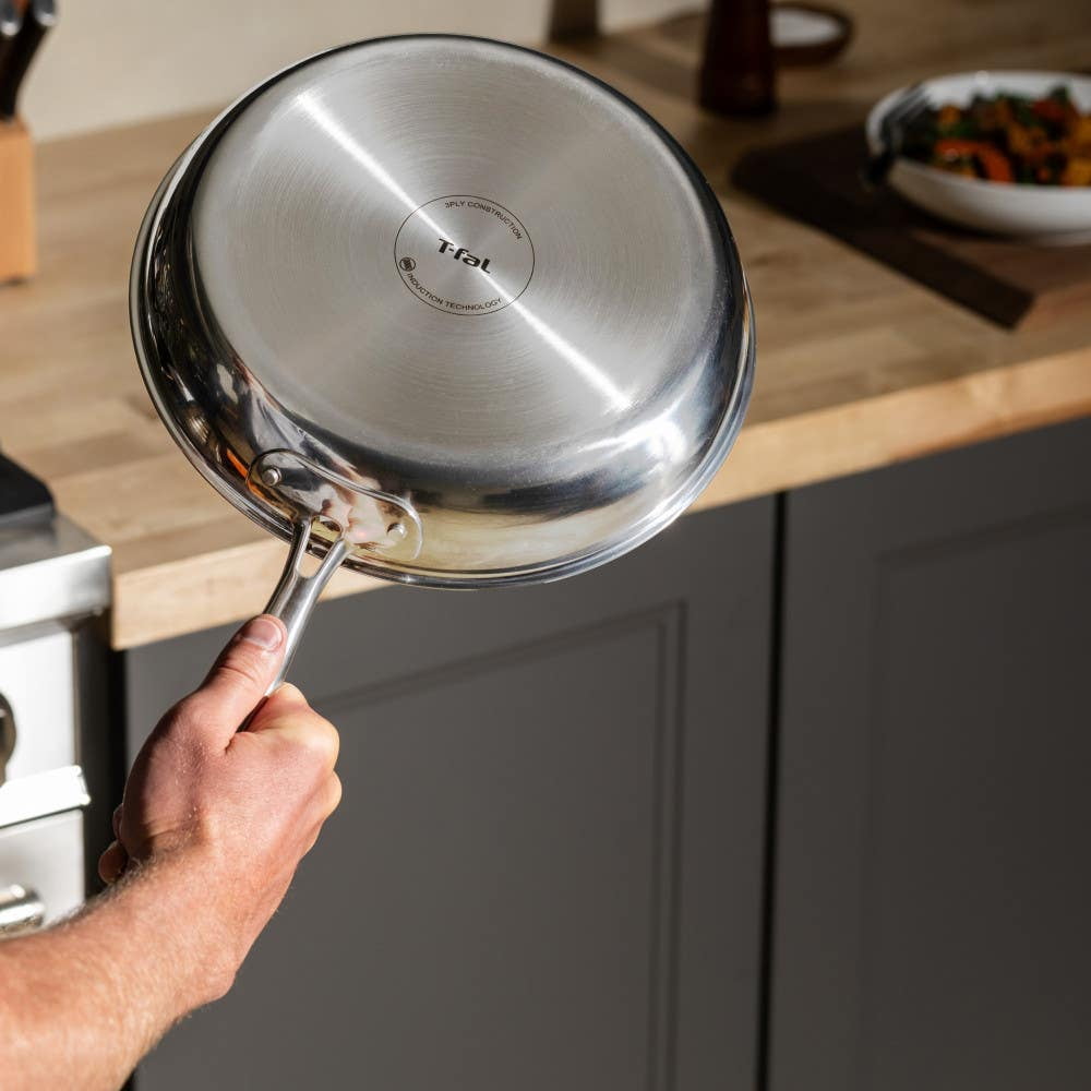 T fal HybridMesh Tri Ply Stainless Steel Fry Pan Set  5 Piece