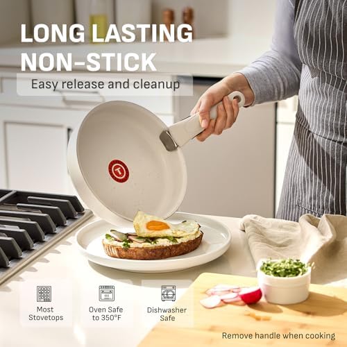 T fal Ingenio Expertise Non Stick Cookware Set 14 Piece  Induction Oven Broiler Safe 500F  Detachable/Removable Handle  Kitchen  Pots and Pans  RV  Camping  Fry Pans  Saucepans  Dishwasher Safe Black