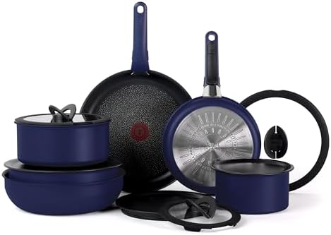 T fal Ingenio Expertise Non Stick Cookware Set 14 Piece  Induction Oven Broiler Safe 500F  Detachable/Removable Handle  Kitchen  Pots and Pans  RV  Camping  Fry Pans  Saucepans  Dishwasher Safe Black