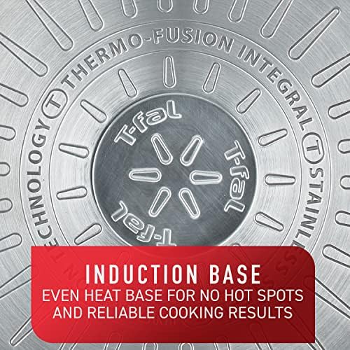 T fal Platinum Stainless Steel with Nonstick Cookware Set 12 Piece Induction Oven Broiler Safe 500F Pots and Pans  Dishwasher Safe Silver