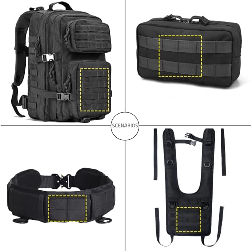 Tactical Molle Straps 4 inch  Molle Webbing Straps Molle Panel Attachments  Military Molle Accessories Snap Strap for Backpack  Outdoor Molle Straps with Snaps Nylon Molle Clips and Straps