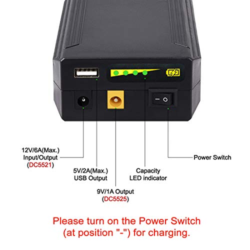 Talentcell 12V Lithium ion Battery Pack  11 1V/9000mAh 99 9Wh Portable Power Bank  DC 12/9V and 5V USB Multiple Output for LED Light Strip  CCTV Camera  Heated Jacket  Mobile  Spectra Pump  and More