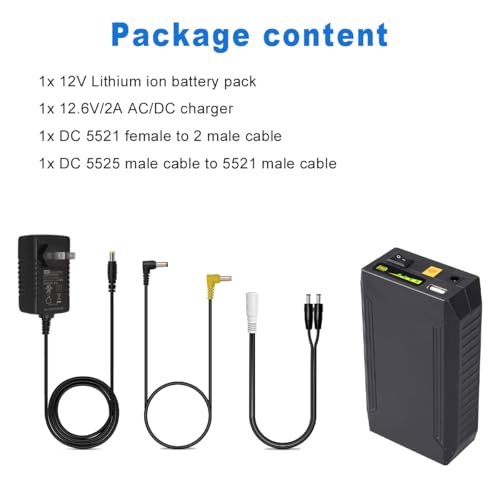 Talentcell 12V Lithium ion Battery Pack  11 1V/9000mAh 99 9Wh Portable Power Bank  DC 12/9V and 5V USB Multiple Output for LED Light Strip  CCTV Camera  Heated Jacket  Mobile  Spectra Pump  and More