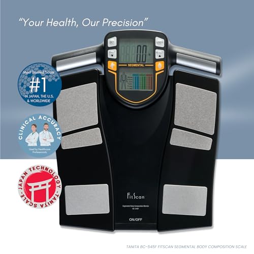 Tanita BC 545F FitScan Segmental Body Composition Monitor   20 Body Metrics Analyzer   Japan Technology   Auto Recognition for 5 Users   Measures Arms Legs Trunk Fat & Muscle