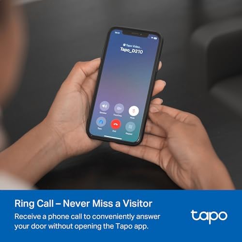 Tapo 2K Wireless Smart Video Doorbell with Chime   160  Ultra Wide View Person Detection  Ring Call  2 Way Audio  Subscription Free Local Storage/Optional Cloud  Motion Only Alert  D210