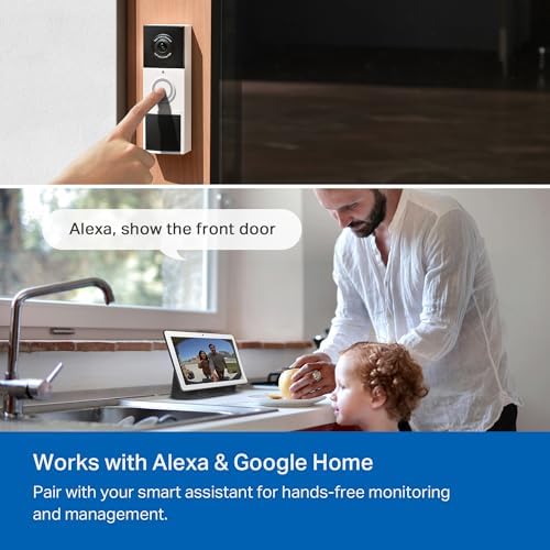 Tapo 2K Wireless Smart Video Doorbell with Chime   160  Ultra Wide View Person Detection  Ring Call  2 Way Audio  Subscription Free Local Storage/Optional Cloud  Motion Only Alert  D210