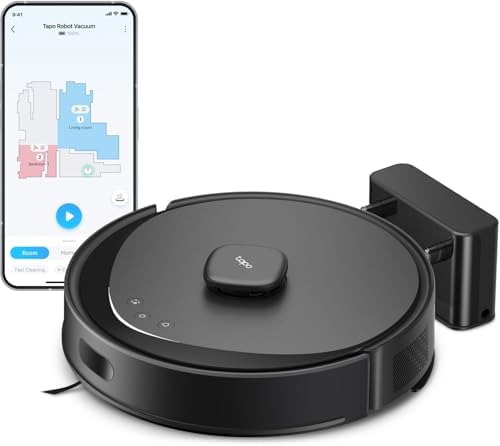 Tapo LiDAR Smart Navigation Robot Vacuum and Mop with Self Emptying Dock  5300Pa Max  97   Dust Pickup Rate  Customizable Cleaning  Self Charging  Compatible with Alexa & Google Home  RV30 Max Plus