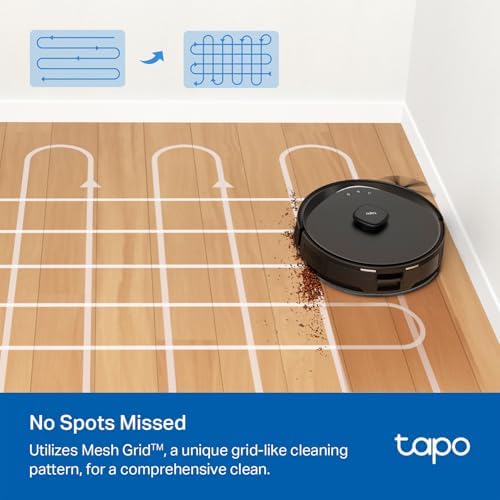 Tapo LiDAR Smart Navigation Robot Vacuum and Mop with Self Emptying Dock  5300Pa Max  97   Dust Pickup Rate  Customizable Cleaning  Self Charging  Compatible with Alexa & Google Home  RV30 Max Plus