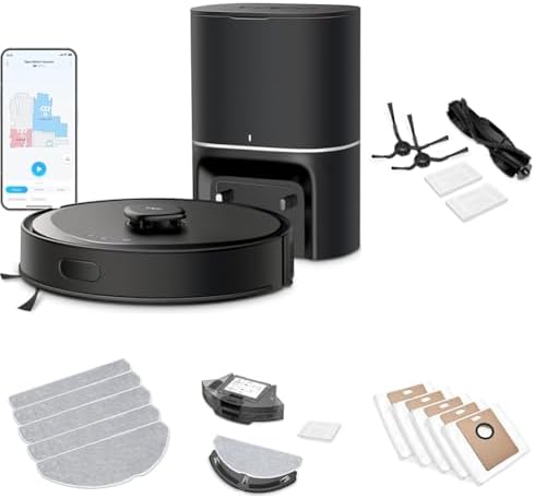 Tapo LiDAR Smart Navigation Robot Vacuum and Mop with Self Emptying Dock  5300Pa Max  97   Dust Pickup Rate  Customizable Cleaning  Self Charging  Compatible with Alexa & Google Home  RV30 Max Plus