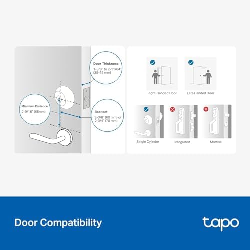 Tapo Smart Wi Fi Door Lock  Deadbolt   Keyless Entry  Fingerprint Recognition  Touchscreen Keypad & in App Monitoring with Scheduled Access 1 Year Rechargeable Battery   BHMA Grade 2   DL110