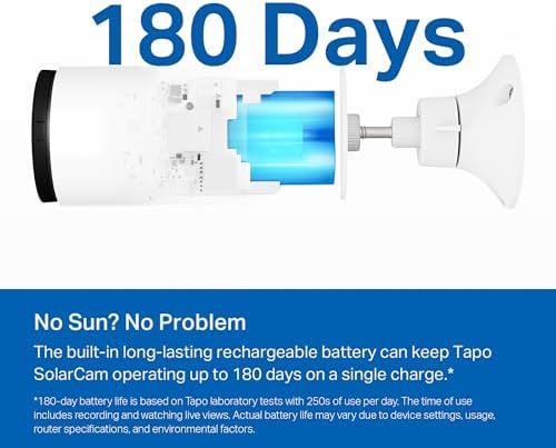 Tapo SolarCam 1080p Outdoor Wireless Security Camera   Battery Power with Solar  Person Detection  Subscription Free Local Storage or Optional Cloud  Works with Alexa & Google Assistant  C402 KIT