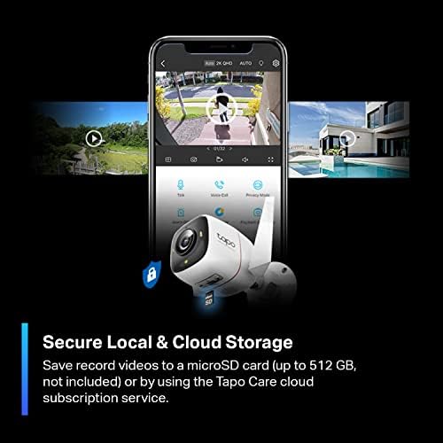 Tapo TP Link ColorPro Wi Fi Outdoor Camera   Plug in   Daylight Clarity at Night   2K QHD   Person/Pet/Vehicle Detection   Local/Cloud Storage   127  FOV   Built in Siren C325WB
