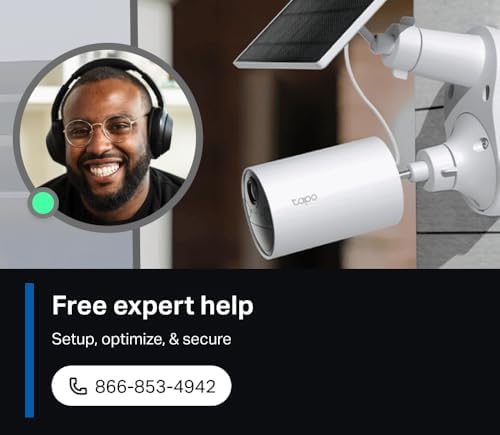 Tapo TP Link SolarCam C402 Kit  Outdoor Battery Camera w/Solar Panel Base  Wireless  1080P  Free Person Detection  SD/Cloud Storage  Color Night Vision  No Hub Needed  Works w/Alexa