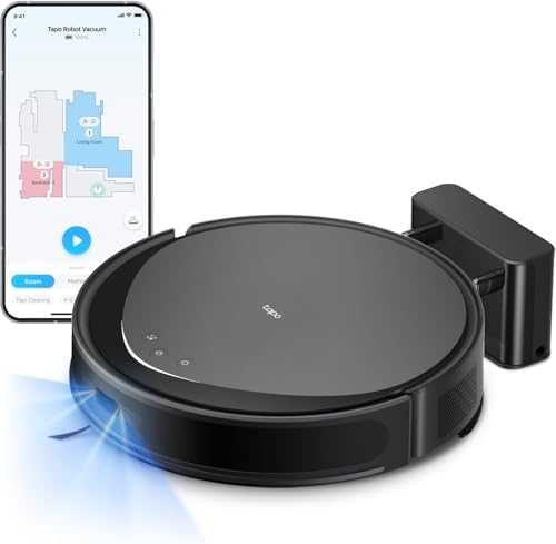 Tapo Ultra Slim LiDAR Smart Navigation Robot Vacuum and Mop with Self Emptying Dock  5300Pa Max  97   Dust Pickup Rate  Self Charging  Compatible with Alexa & Google Home  RV20 Max Plus