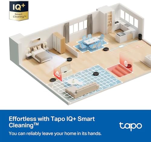 Tapo Ultra Slim LiDAR Smart Navigation Robot Vacuum and Mop with Self Emptying Dock  5300Pa Max  97   Dust Pickup Rate  Self Charging  Compatible with Alexa & Google Home  RV20 Max Plus