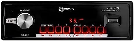 Taramps Amplayer 400 Car Stereo Player  4 Channels 400 Watts RMS 4x100W RMS   Bluetooth  FM Receiver USB  Remote Control  Single Din Full Range  Radio