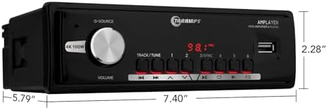Taramps Amplayer 400 Car Stereo Player  4 Channels 400 Watts RMS 4x100W RMS   Bluetooth  FM Receiver USB  Remote Control  Single Din Full Range  Radio