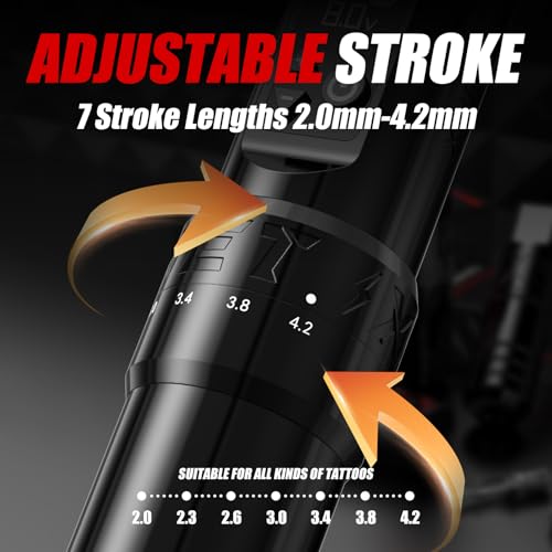 Tattoo Gun Kit Complete Tattoo Machine Kit  Xnet Cordless Rotary Tattoo Pen 7 Adjustable Strokes with 2400 mAh Battery  20pcs X ray Mixed Sizes Cartridge Needles Set Supply for Starter