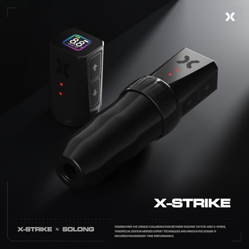 Tattoo Kit Tattoo Machine with Two 1600mAh Batteries LED Display Tattoo Gun 20PCS Tattoo Cartridge Needles and 7PCS Ink