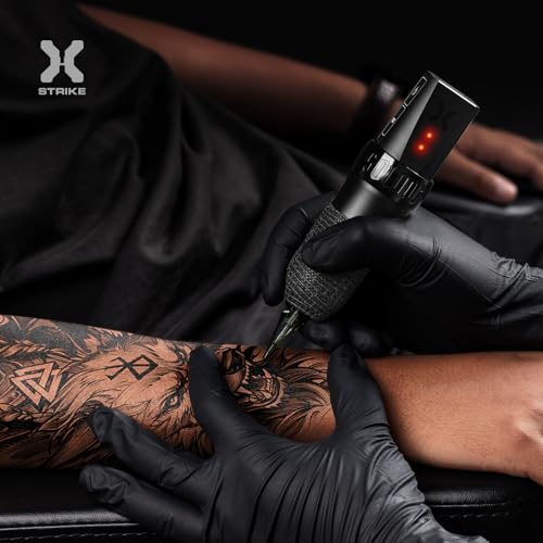 Tattoo Kit Tattoo Machine with Two 1600mAh Batteries LED Display Tattoo Gun 20PCS Tattoo Cartridge Needles and 7PCS Ink