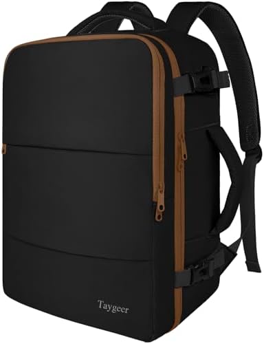 Taygeer Backpack for Women  Carry on Backpack with Laptop Compartment & Shoe Pouch  35l Travel Laptop Mochila Carry On Luggage  Airline Approved Personal Item Bag For Weekender Gym Hiking  Black Khaki