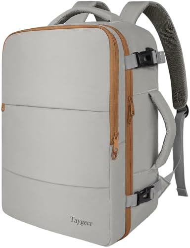 Taygeer Backpack for Women  Carry on Backpack with Laptop Compartment & Shoe Pouch  35l Travel Laptop Mochila Carry On Luggage  Airline Approved Personal Item Bag For Weekender Gym Hiking  Black Khaki