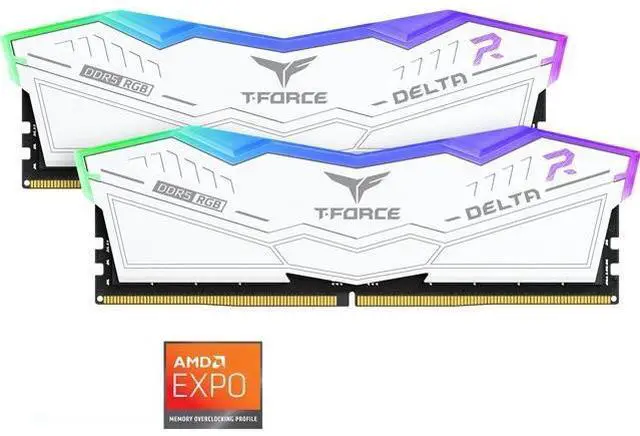 Team T Force Delta RGB 32GB  2 x 16GB  288 Pin PC RAM DDR5 6000  PC5 48000  Desktop Memory Model FF4D532G6000HC30DC01