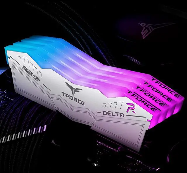 Team T Force Delta RGB 32GB  2 x 16GB  288 Pin PC RAM DDR5 6000  PC5 48000  Desktop Memory Model FF4D532G6000HC30DC01