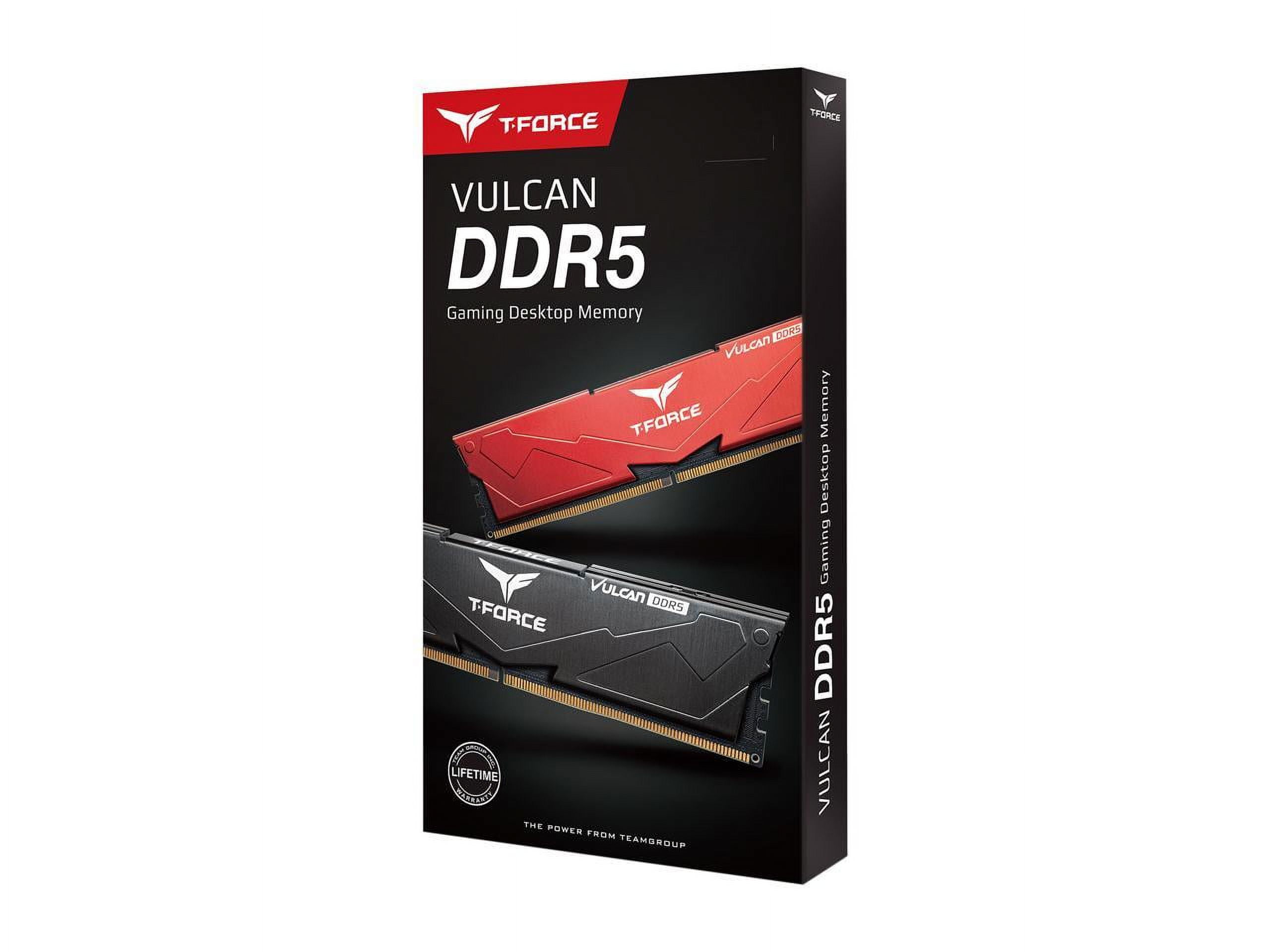 Team T-Force Vulcan 16GB (2 x 8GB) 288-Pin PC RAM DDR5 5200 (None Pzas 5 41600) Memoria de Escritorio Modelo FLBD516G5200HC40CDC01