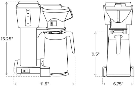 Technivorm Moccamaster 79112 KBT Coffee Brewer  40 oz  Polished Silver