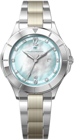 TechnoMarine Luna Tides Womens Watch w/Mother of Pearl Dial   33mm  Gold  TM 825002 