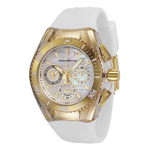 TechnoMarine Womens Cruise California Quartz Watch  Stainless Steel  Silicone Strap  26 25  Model  TM120028   White 