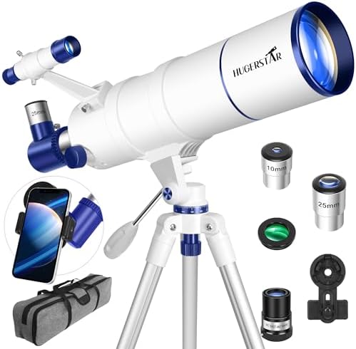 Telescope for Adults High Powered  90mm Aperture 550mm Portable Refractor Telescope for Kids & Astronomy Beginners  Professional Telescopes with Tripod  Phone Adapter  Moon Filter  Carry Bag