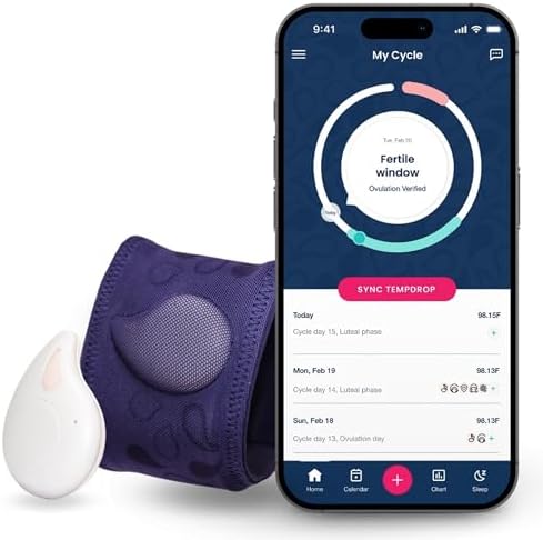 Tempdrop Wearable Ovulation Tracker   Basal Body Temperature Monitor to Help Get Pregnant   Sleep Sensor with App for Fertility  Hormone  Period & Cycle Tracking