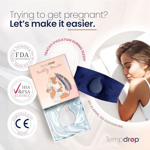 Tempdrop Wearable Ovulation Tracker   Basal Body Temperature Monitor to Help Get Pregnant   Sleep Sensor with App for Fertility  Hormone  Period & Cycle Tracking