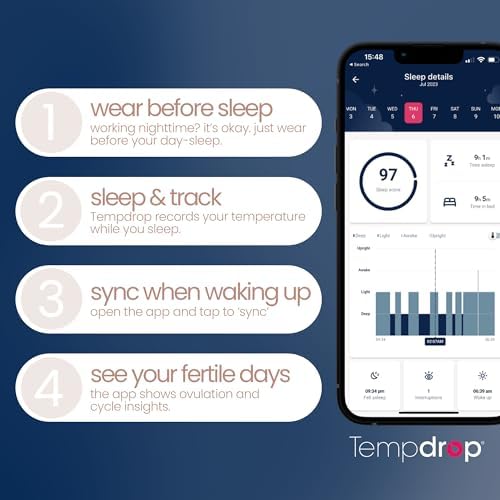 Tempdrop Wearable Ovulation Tracker   Basal Body Temperature Monitor to Help Get Pregnant   Sleep Sensor with App for Fertility  Hormone  Period & Cycle Tracking