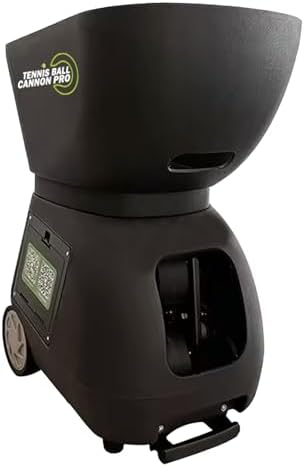 Tennis Ball Cannon Pro  Portable Tennis Ball Machine  48lbs    Dual Motor for Top Spin and Backspin   Up to 120 Balls  Max Speed 80MPH   6 Hours Playtime with Rechargeable Lithium Battery