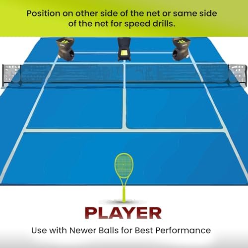 Tennis Ball Cannon Pro  Portable Tennis Ball Machine  48lbs    Dual Motor for Top Spin and Backspin   Up to 120 Balls  Max Speed 80MPH   6 Hours Playtime with Rechargeable Lithium Battery