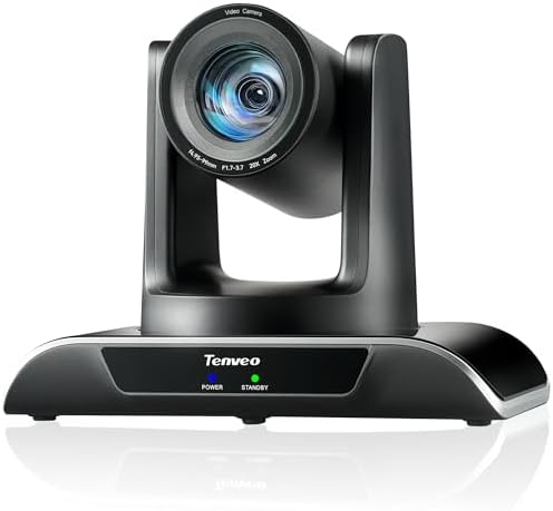 Tenveo HDMI/USB3 0/LAN PoE  PTZ Camera AI Humanoid & Face Auto Tracking  20X Optical Zoom PTZ Camera IP Live Streaming  FHD 1080P 60FPS  for Church Services Worship Video Conference Live Streaming