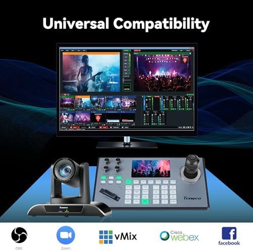 Tenveo HDMI/USB3 0/LAN PoE  PTZ Camera AI Humanoid & Face Auto Tracking  20X Optical Zoom PTZ Camera IP Live Streaming  FHD 1080P 60FPS  for Church Services Worship Video Conference Live Streaming