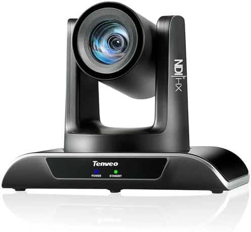 Tenveo HDMI/USB3 0/LAN PoE  PTZ Camera AI Humanoid & Face Auto Tracking  20X Optical Zoom PTZ Camera IP Live Streaming  FHD 1080P 60FPS  for Church Services Worship Video Conference Live Streaming