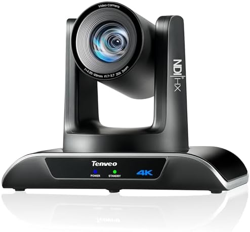 Tenveo HDMI/USB3 0/LAN PoE  PTZ Camera AI Humanoid & Face Auto Tracking  20X Optical Zoom PTZ Camera IP Live Streaming  FHD 1080P 60FPS  for Church Services Worship Video Conference Live Streaming
