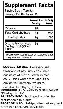 Terrasoul Superfoods Organic Psyllium Husk Powder  1 Lb   Superfine Texture   99  Purity   Perfect for Gluten Free Baking   No Purple Breads
