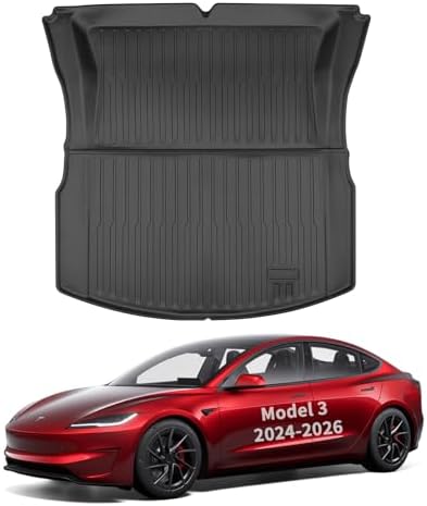 Tesla Model Y Juniper Floor Mats 2026 2025 Full Set All Weather Non Slip Floor Liner for New Model Y 2025 2026 Cargo Mats and Seat Back Cover Protector Tesla Model Y Trunk Mat